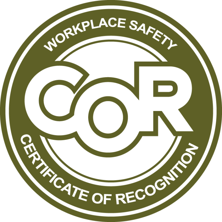 COR Certificate of Recognition for workplace safety.